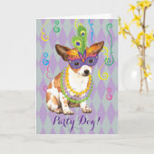 Mardi Gras Chihuahua Kaart (Gele Bloem)