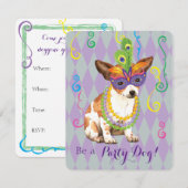 Mardi Gras Chihuahua Kaart (Voorkant / Achterkant)