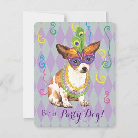 Mardi Gras Chihuahua Kaart (Voorkant)