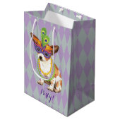 Mardi Gras Chihuahua Medium Cadeauzakje (Voorkant Gekanteld)