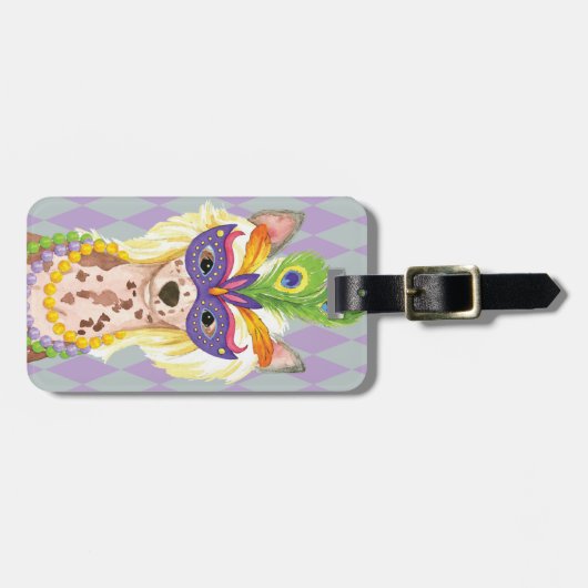 Mardi Gras Chinese Crested Bagagelabel (Voorkant horizontaal)