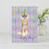 Mardi Gras Chinese Crested Kaart (Staand voorkant)