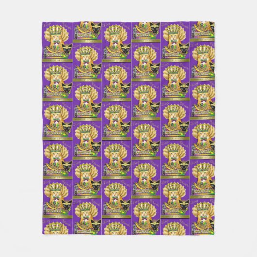 Mardi Gras Claude Throw Blanket Fleece Deken (Voorkant)