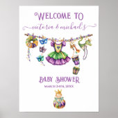Mardi Gras Clothesline Baby shower Welkomstbord Poster (Voorkant)