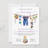 Mardi Gras Clothesline Boy Baby shower Kaart (Voorkant)