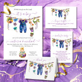 Mardi Gras Clothesline Boy Baby shower Kaart
