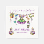 Mardi Gras Clothesline meisje Baby shower Servet (Voorkant)
