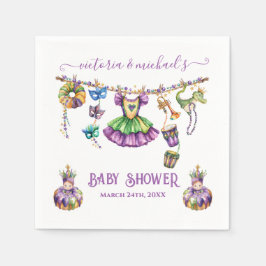 Mardi Gras Clothesline meisje Baby shower Servet