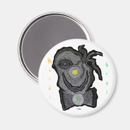 MaRdI gRaS cLoWn Magneet (Voorkant / Achterkant)