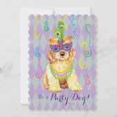 Mardi Gras Cocker Spaniel Kaart (Voorkant)