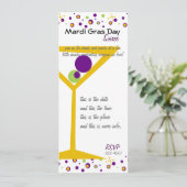Mardi Gras Cocktails Kaart (Staand voorkant)