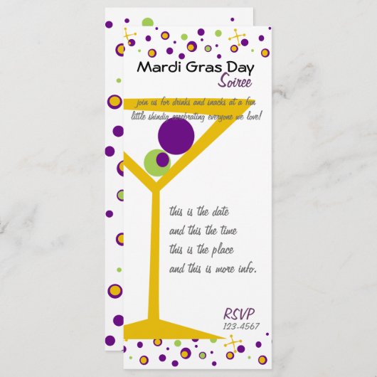 Mardi Gras Cocktails Kaart (Voorkant / Achterkant)