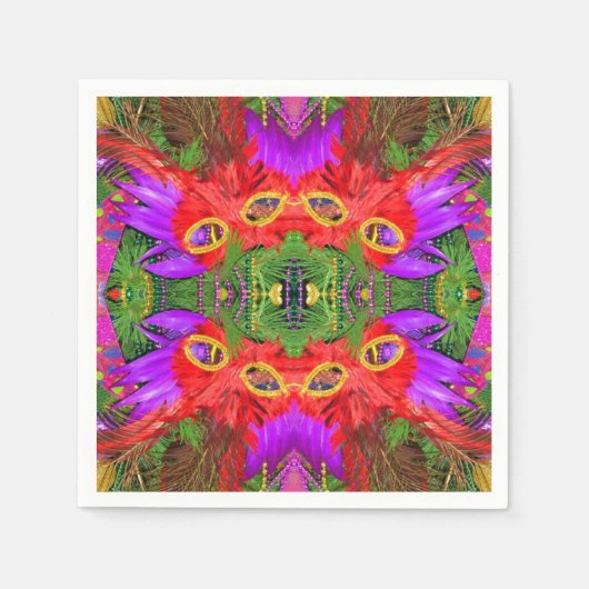 mardi gras-cocktailservetten servet (Voorkant)