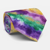 Mardi Gras Color Pattern  Stropdas (Opgerold)