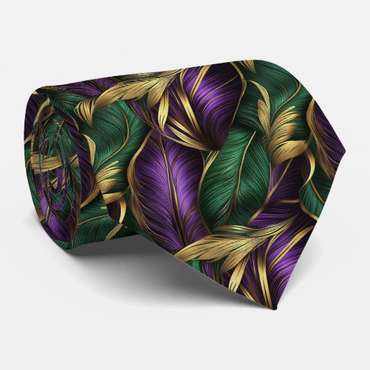 Mardi Gras Color Pattern  Stropdas (Opgerold)