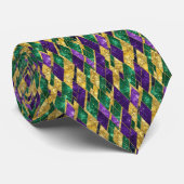 Mardi Gras Color Pattern  Stropdas (Opgerold)