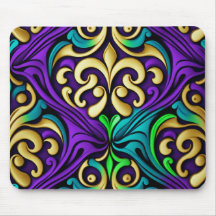 MARDI GRAS COLORED FLEUR DI LIS PATTERNS