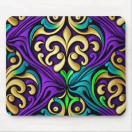 MARDI GRAS COLORED FLEUR DI LIS PATTERNS MUISMAT