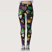 Mardi Gras Colorful Carnival Pattern Leggings (Voorkant)