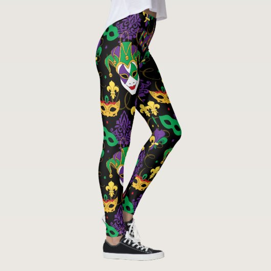 Mardi Gras Colorful Carnival Pattern Leggings (Rechts)