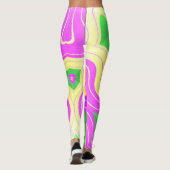 Mardi Gras Colors Abstract Swirly Pattern Leggings (Achterkant)