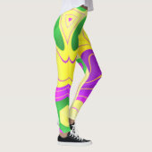Mardi Gras Colors Abstract Swirly Pattern Leggings (Rechts)