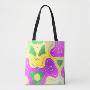 Mardi Gras Colors Abstract Zwirly Tote Bag