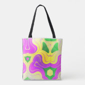 Mardi Gras Colors Abstract Zwirly Tote Bag (Achterkant)