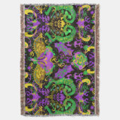 Mardi Gras Colors Damask Dragon, Butterfly, Snake Deken (Voorkant Verticaal)