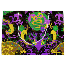 Mardi Gras Colors Damask Dragon, Butterfly, Snake Groot Cadeauzakje