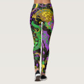 Mardi Gras Colors Dragon Damask Leggings (Achterkant)