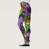 Mardi Gras Colors Dragon Damask Leggings (Links)