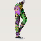 Mardi Gras Colors Dragon Damask Leggings (Rechts)