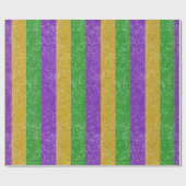 Mardi Gras Colors Glitter Stripe Bling Cadeaupapier (Vlak)