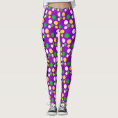 Mardi Gras Confetti Gold Paarse groene Leggings (Voorkant)