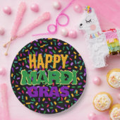 mardi gras confetty black papieren bordje (Feest)