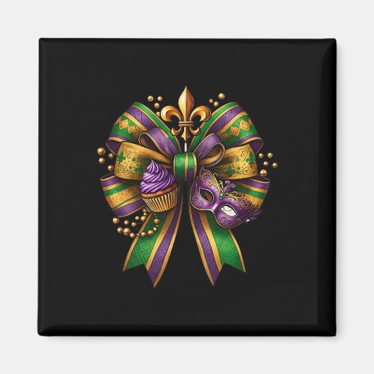 Mardi Gras Coquette Bow 1 Magneet (Voorkant)
