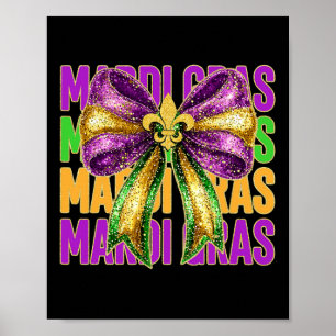 Mardi Gras Coquette Bow Fat Dinsdag Parade Carniva Poster