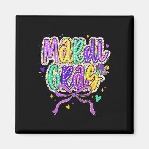 Mardi Gras Coquette Bow Fat Tuesday New Orleans Ki Magneet