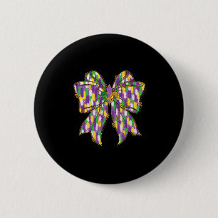 Mardi Gras Coquette Bow Louisiana Festival Vrouwen Ronde Button 5,7 Cm