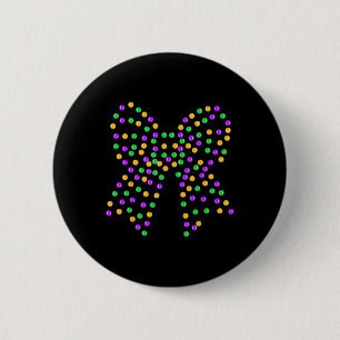 Mardi Gras Coquette Bow New Orleans Coquette Bow M Ronde Button 5,7 Cm