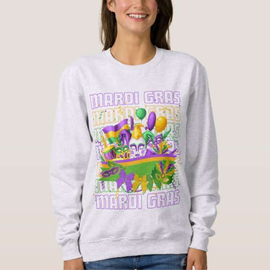 MARDI GRAS Coquette Masquerade Trui (Voorkant)