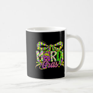Mardi Gras Coquette Strik Carnival Typografie Meis Koffiemok