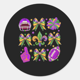 Mardi Gras Coquette Strik Football Mardi Gras New Ronde Sticker