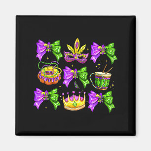 Mardi Gras Coquette Strik King Cake Kralen Vrouwen Magneet