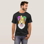 Mardi Gras Corgi Carnaval Hoed Corgi T-shirt (Voorkant volledig)