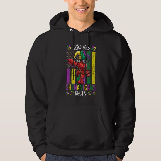 Mardi Gras Costume Dab Crawfish Shenanigans Kids T Hoodie (Voorkant)