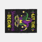 Mardi Gras Costume laat de Shenanigans Mardi begin Fleece Deken (Voorkant (Horizontaal))