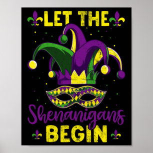 Mardi Gras Costume laat de Shenanigans Mardi begin Poster