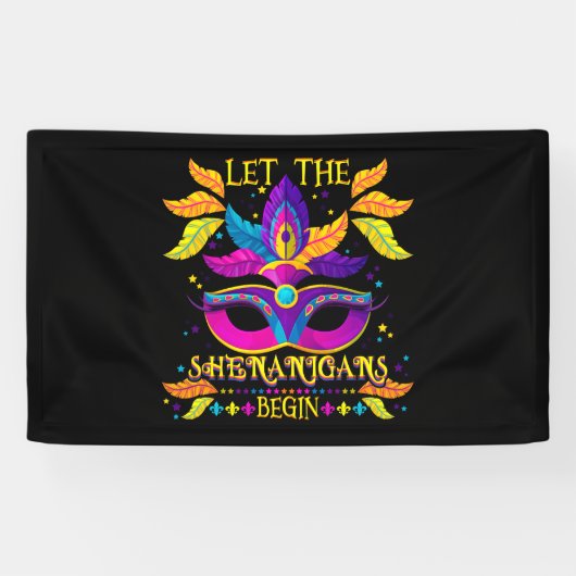 Mardi Gras Costume laat de Shenanigans met haar ma Spandoek (Horizontaal)
